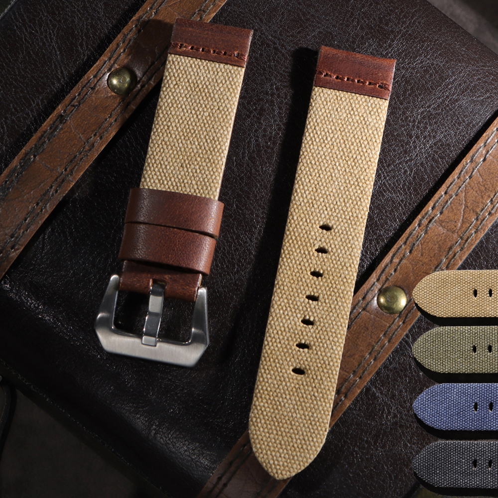 Canvas Strap Watch - Handmade Nylon Leather Strap 20mm 22mm