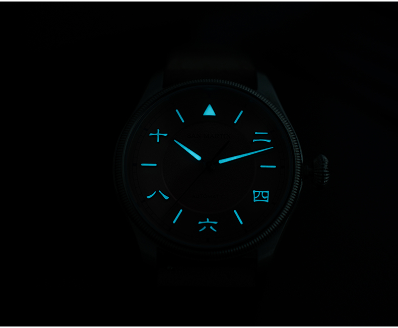 San Martin Men Automatic Watch - Leather Strap Quick Release avaliação e preço
