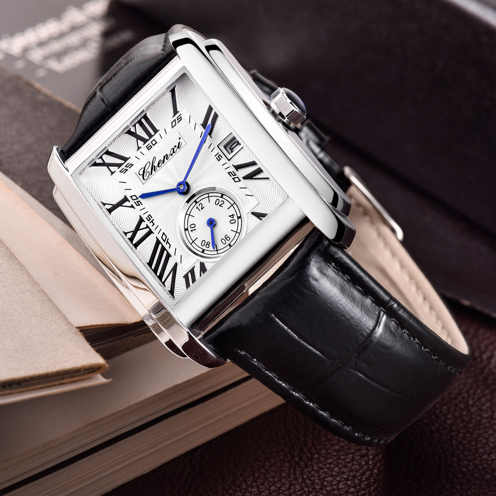 Chenxi 8216 New Fashion Boy Cl - Leather Watch Band Men avaliação e preço