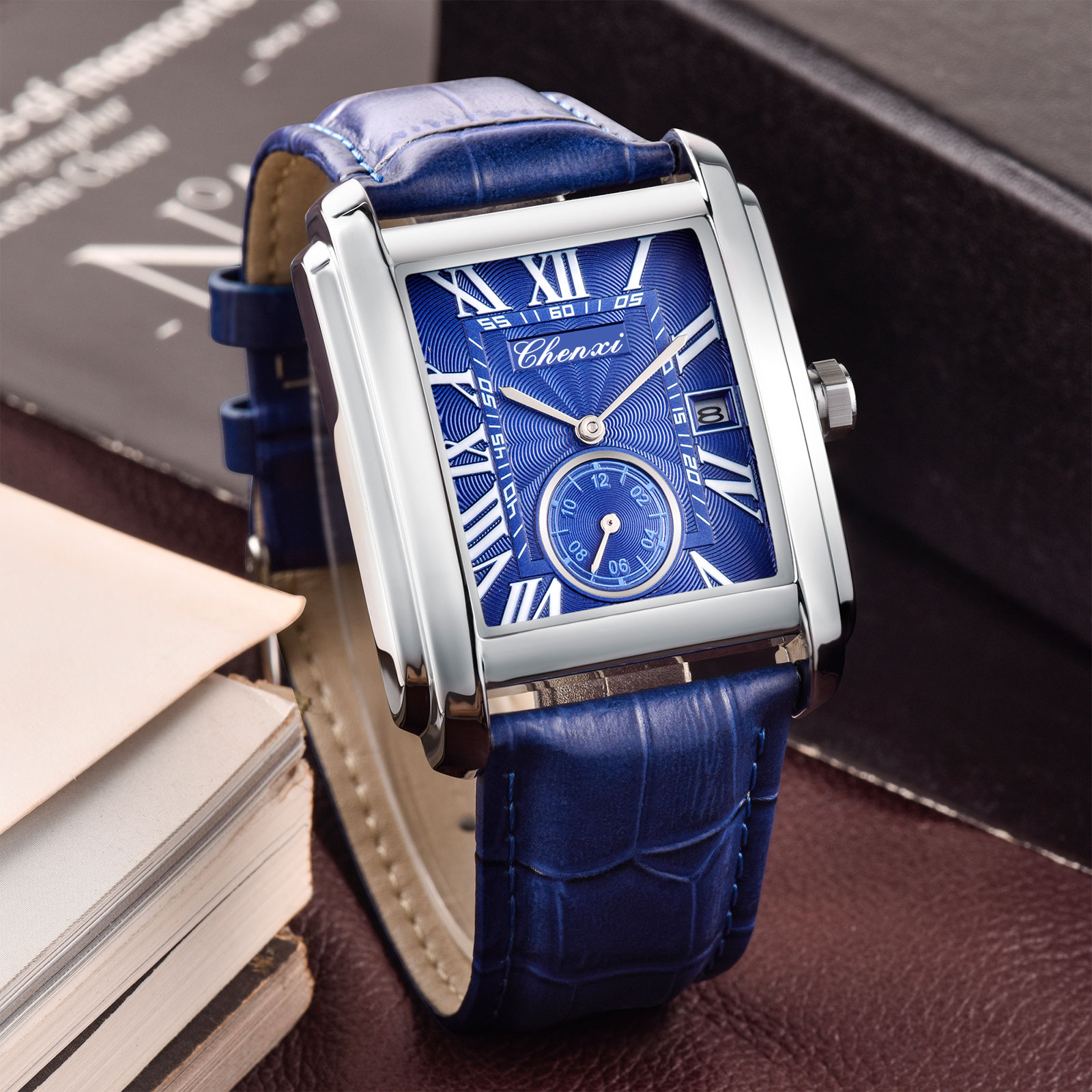Chenxi 8216 New Fashion Boy Cl - Leather Watch Band Men avaliação e preço