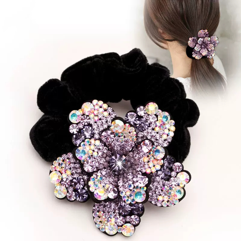 Women Rhinestone Scrunchies Ve - Silicone Band Women avaliação e preço