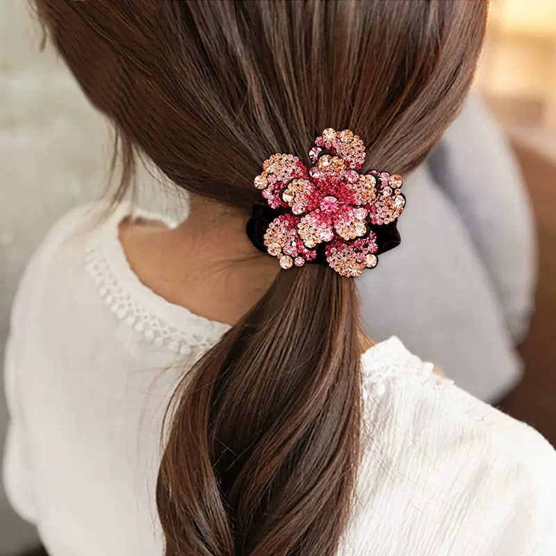 Women Rhinestone Scrunchies Ve - Silicone Band Women avaliação e preço