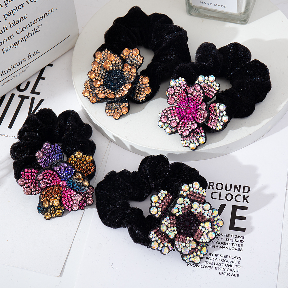 Women Rhinestone Scrunchies Ve - Silicone Band Women avaliação e preço