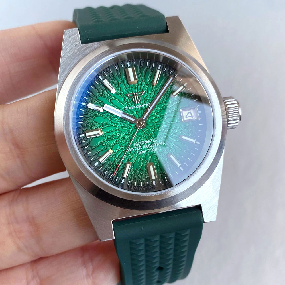New 38mm Mechanical Watch Men  - Rubber Strap Diver avaliação e preço