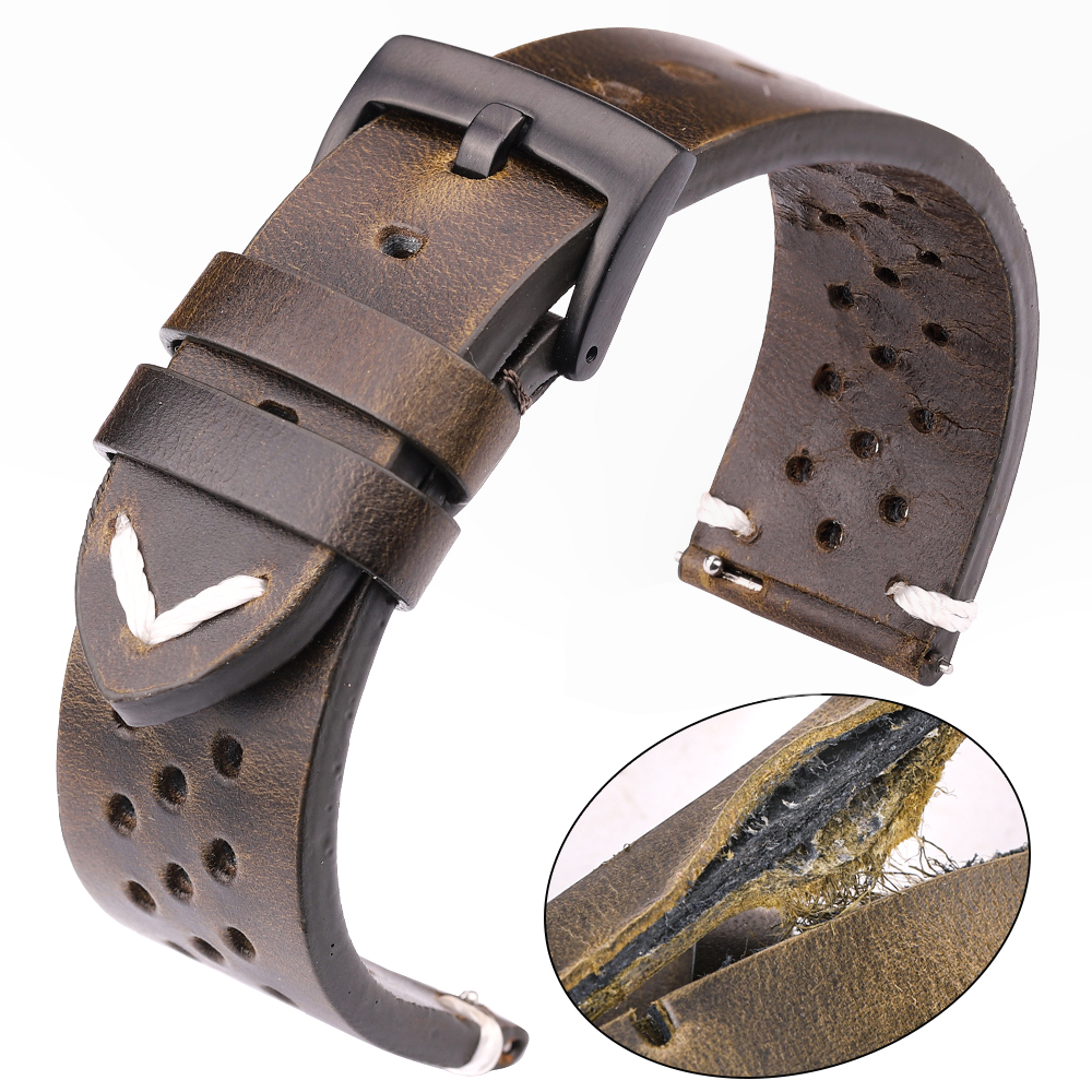 Breathable Genuine Leather Qui - Canvas Strap Watch avaliação e preço