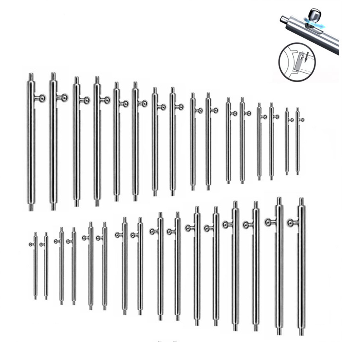 22MM 20MM 10PCS 1.8mm Diameter - Spring Bar Tool Set avaliação e preço