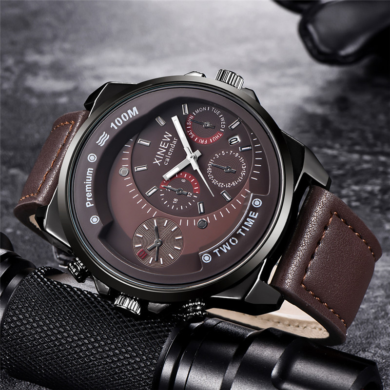 Original XINEW Brand Men Watch - Leather Watch Band Men avaliação e preço