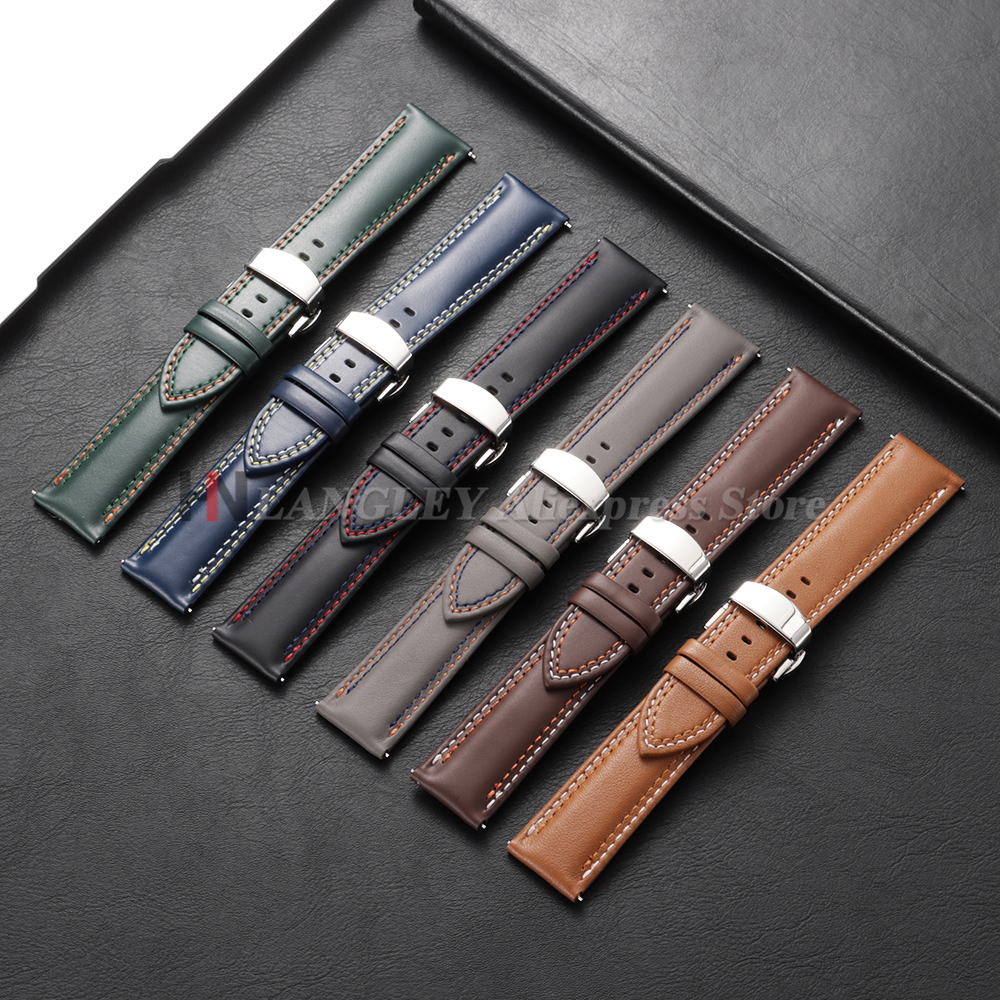 Calfskin Genuine Leather Watch - Rubber Strap Diver avaliação e preço