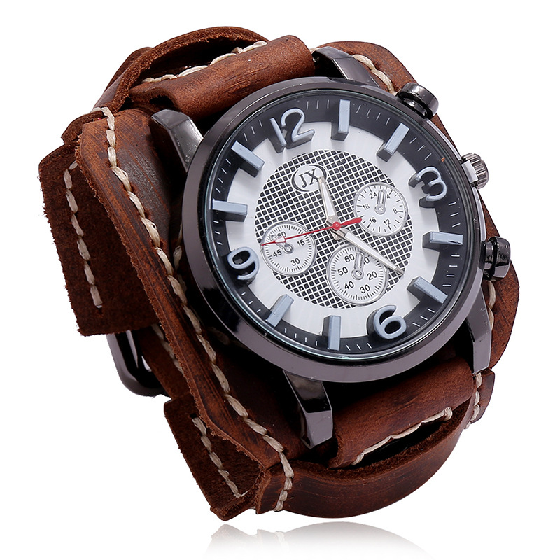 New Retro Mens Watches Genuine - Leather Watch Band Men avaliação e preço