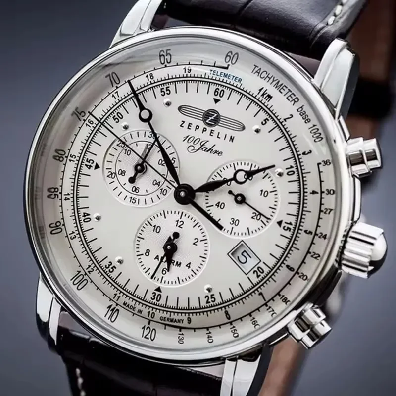Zeppelin Airship Automatic Dat - Leather Watch Band Men avaliação e preço