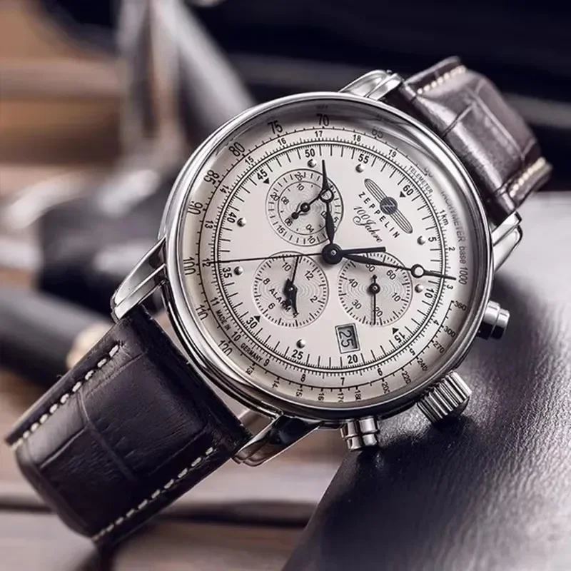 Zeppelin Airship Automatic Dat - Leather Watch Band Men avaliação e preço