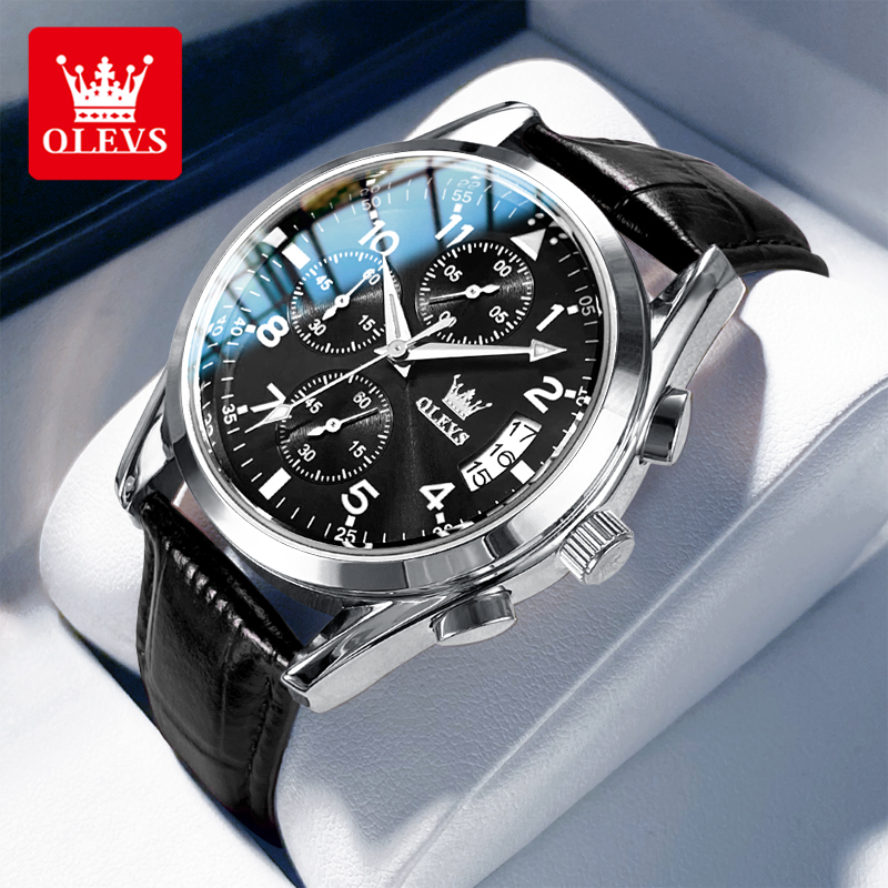 OLEVS Quartz Watch for Men Ori - Leather Watch Band Men avaliação e preço