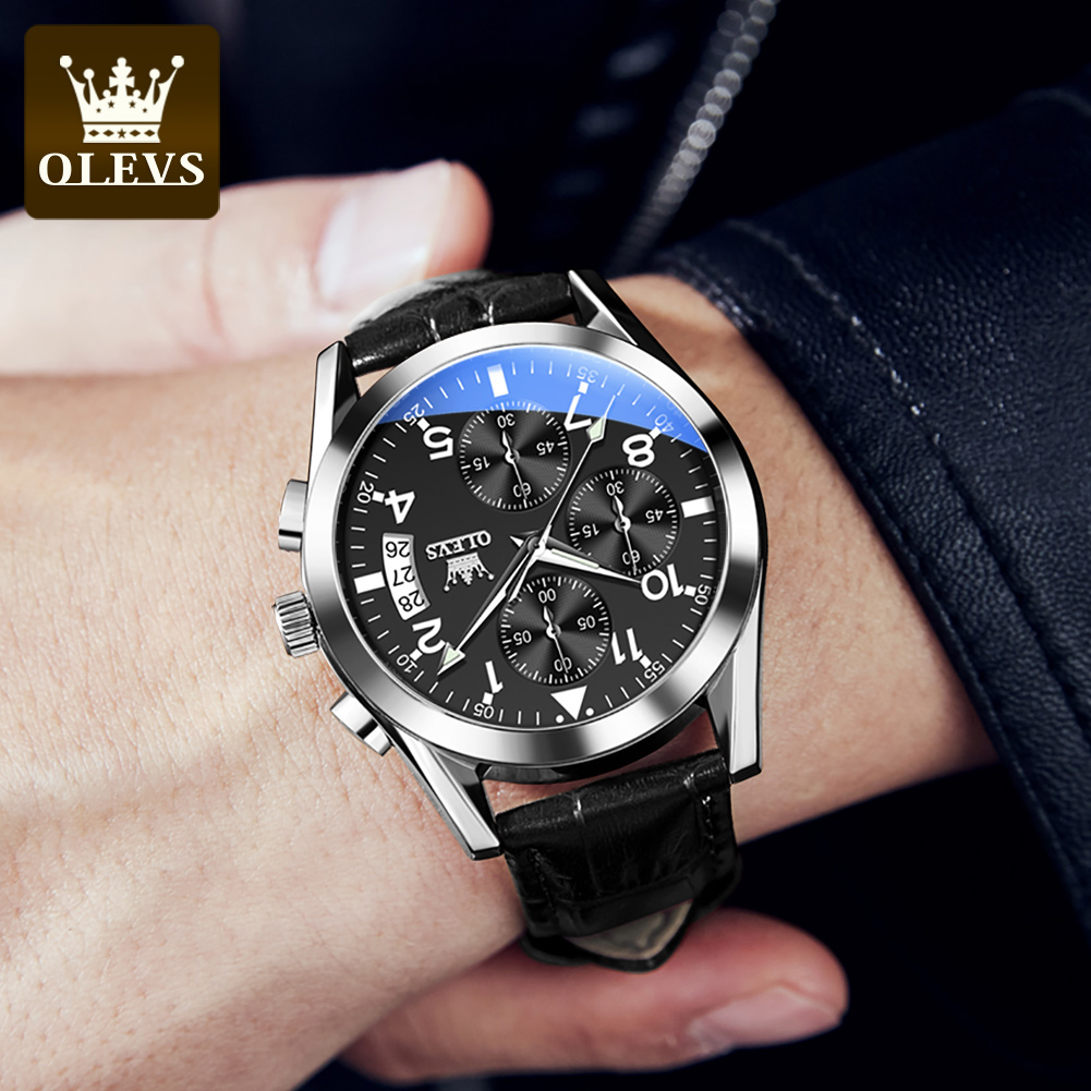 OLEVS Quartz Watch for Men Ori - Leather Watch Band Men avaliação e preço
