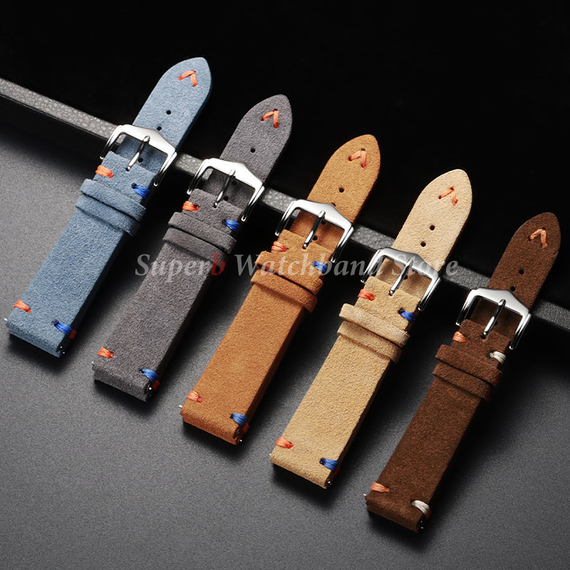 Suede Leather Watch Strap 18mm - Suede Strap Watch avaliação e preço