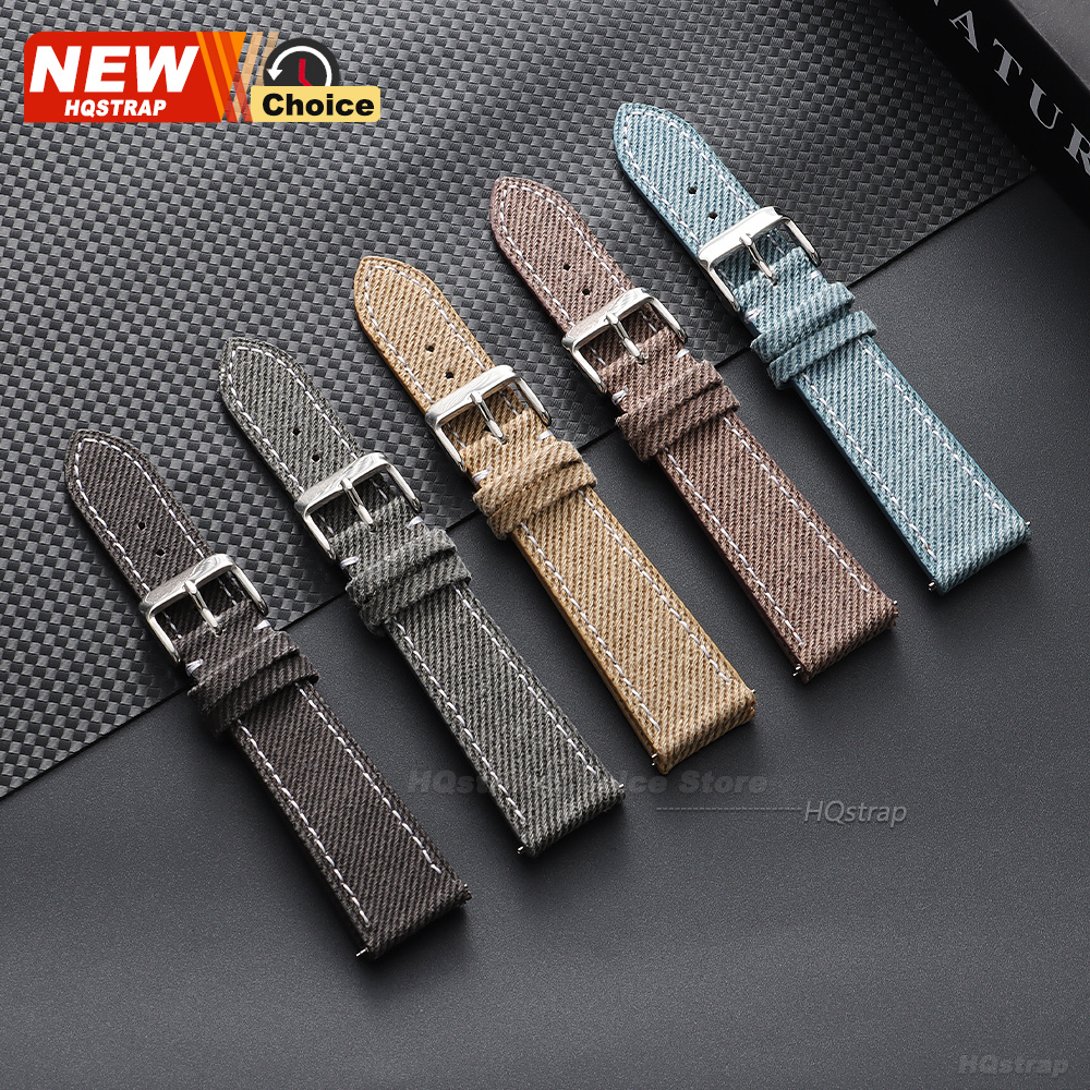 Nylon Denim Fabric Watch Strap - Canvas Strap Watch avaliação e preço