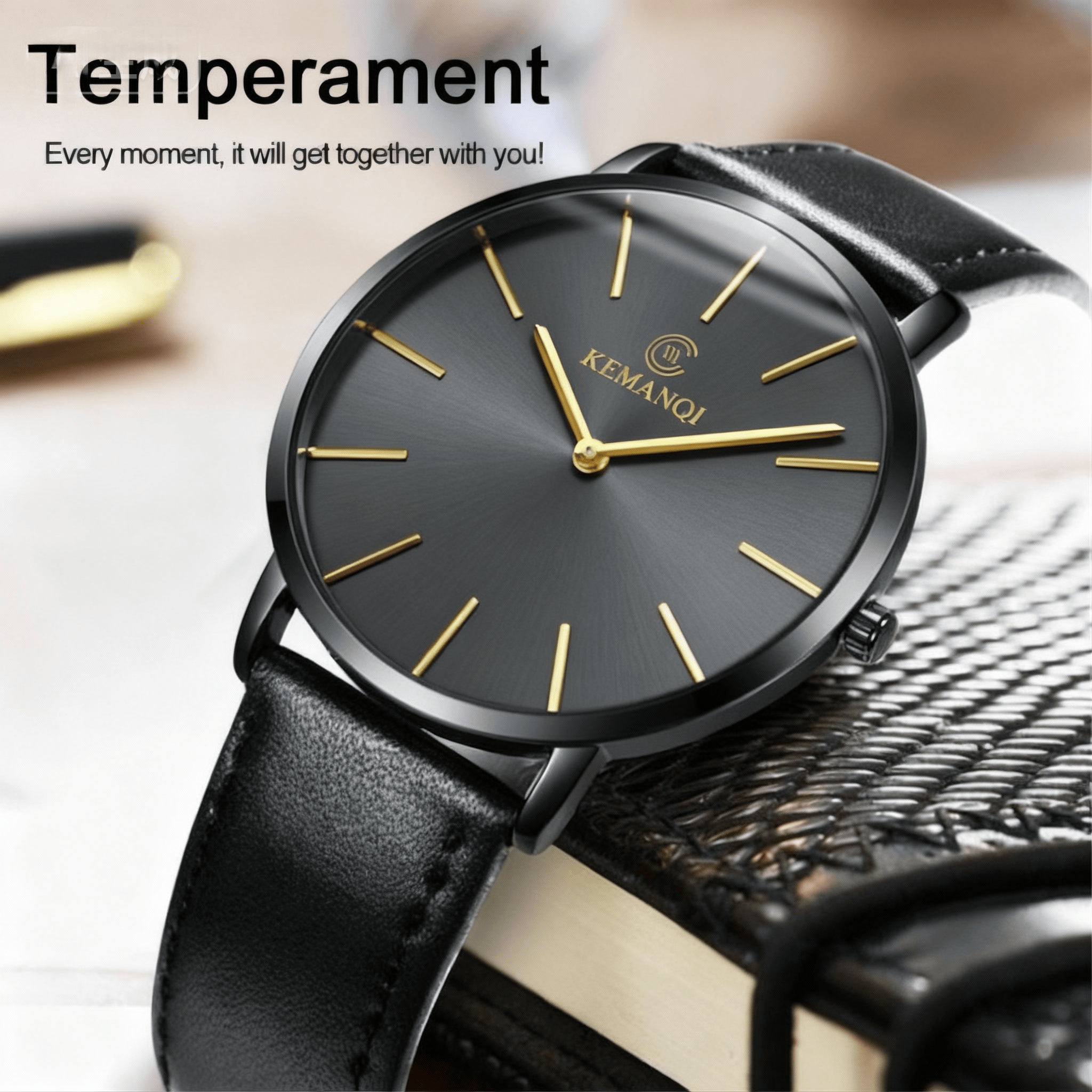 Fashion Ultra Thin Men's Quart - Leather Watch Band Men avaliação e preço