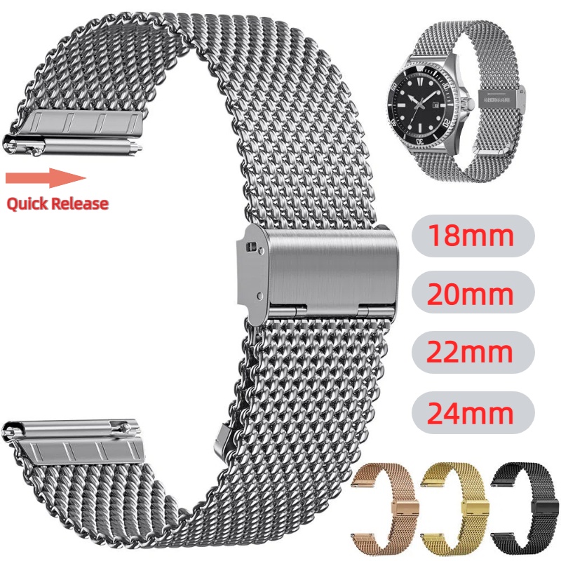 18mm 20mm 22mm 24mm Bands Univ - Mesh Strap Metal avaliação e preço
