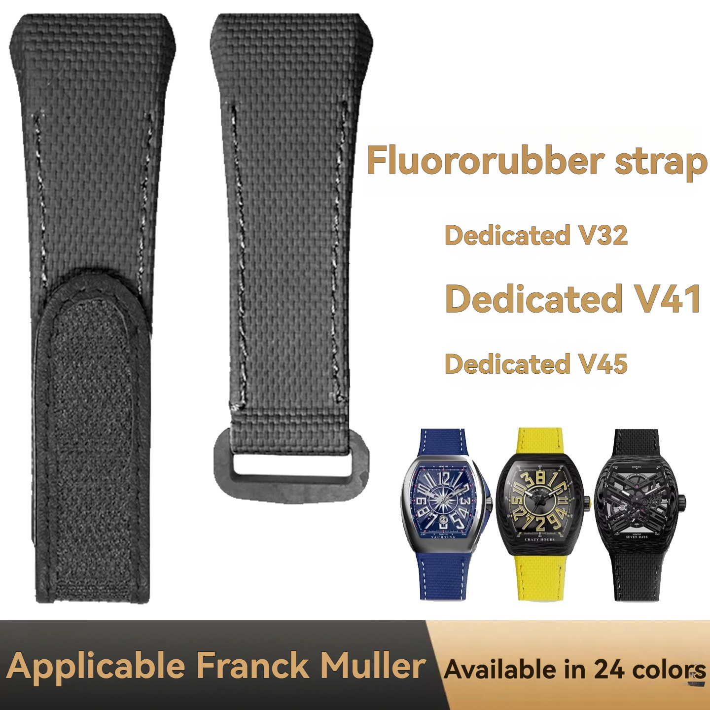 For Franck Muller V45 Fluororu - Leather Strap Quick Release avaliação e preço