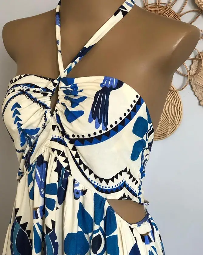 Summer Dress Woman  Vintage Tr - Tropic Strap Vintage avaliação e preço