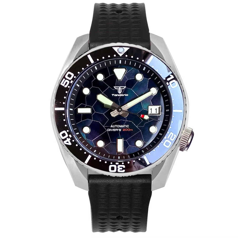 Tandorio 42.5mm Japan NH35A Au - Rubber Strap Diver avaliação e preço