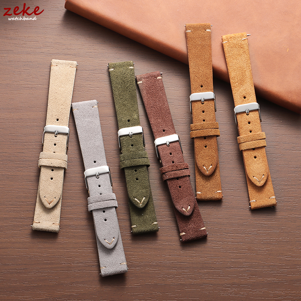 Vintage Soft Suede Leather Str - Suede Strap Watch avaliação e preço