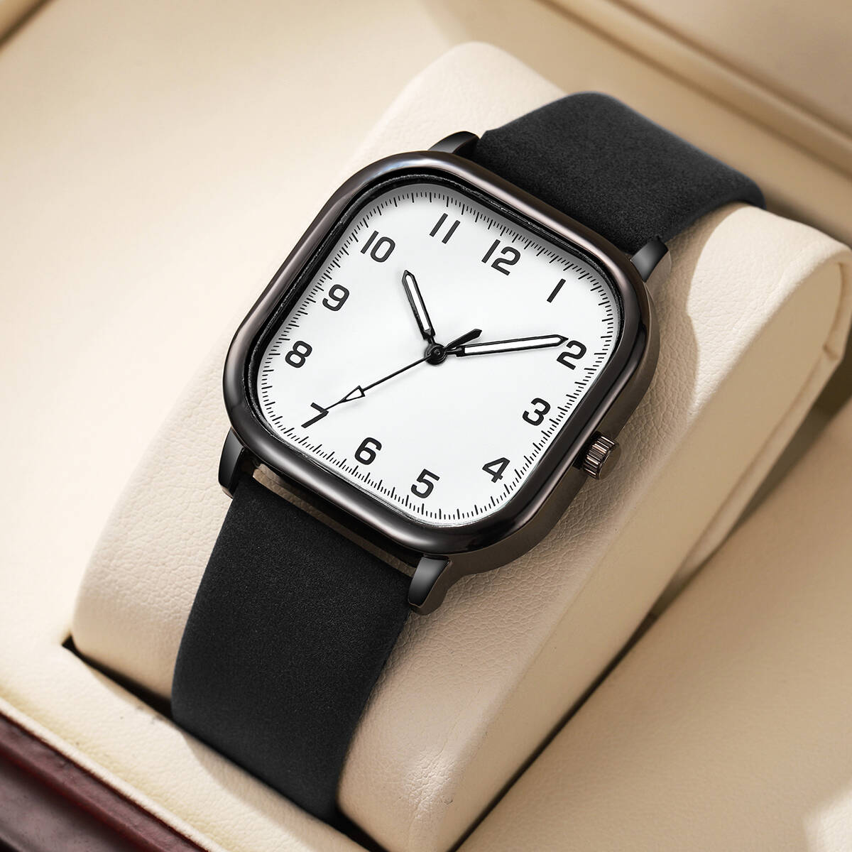 Fashion Square Men Watches Sim - Leather Watch Band Men avaliação e preço