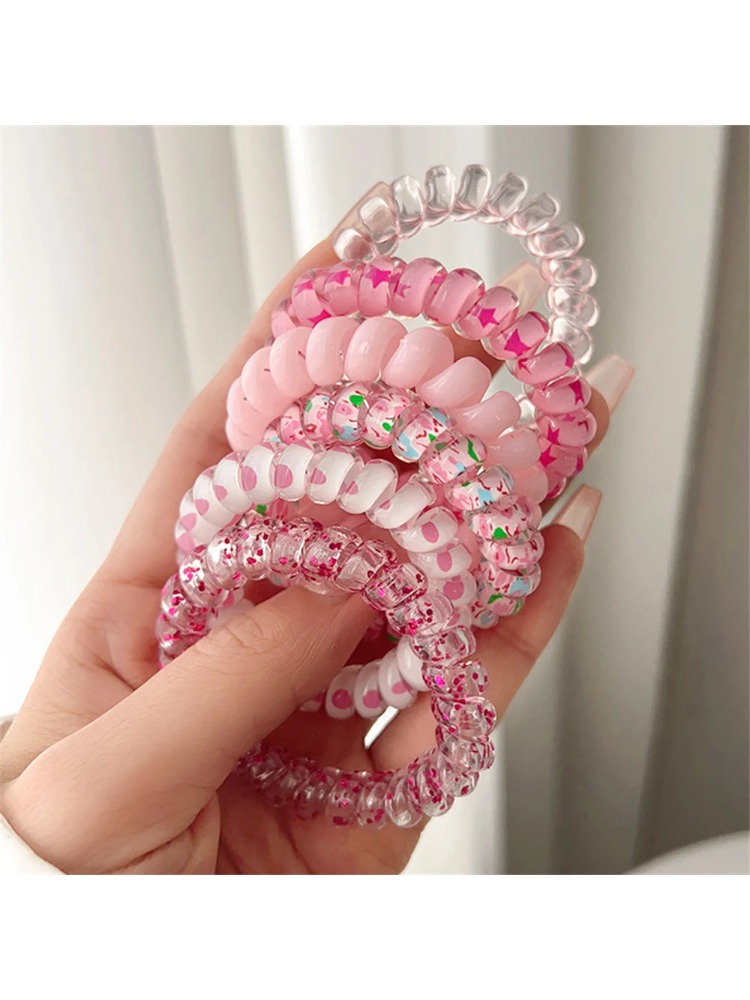 6pcs Sweet Cute Colorful Spira - Silicone Band Women avaliação e preço