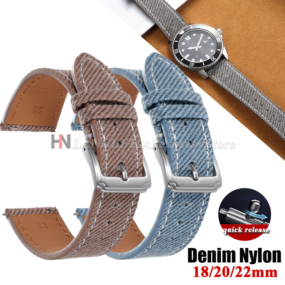 Denim Nylon Watch Strap Canvas - Canvas Strap Watch avaliação e preço