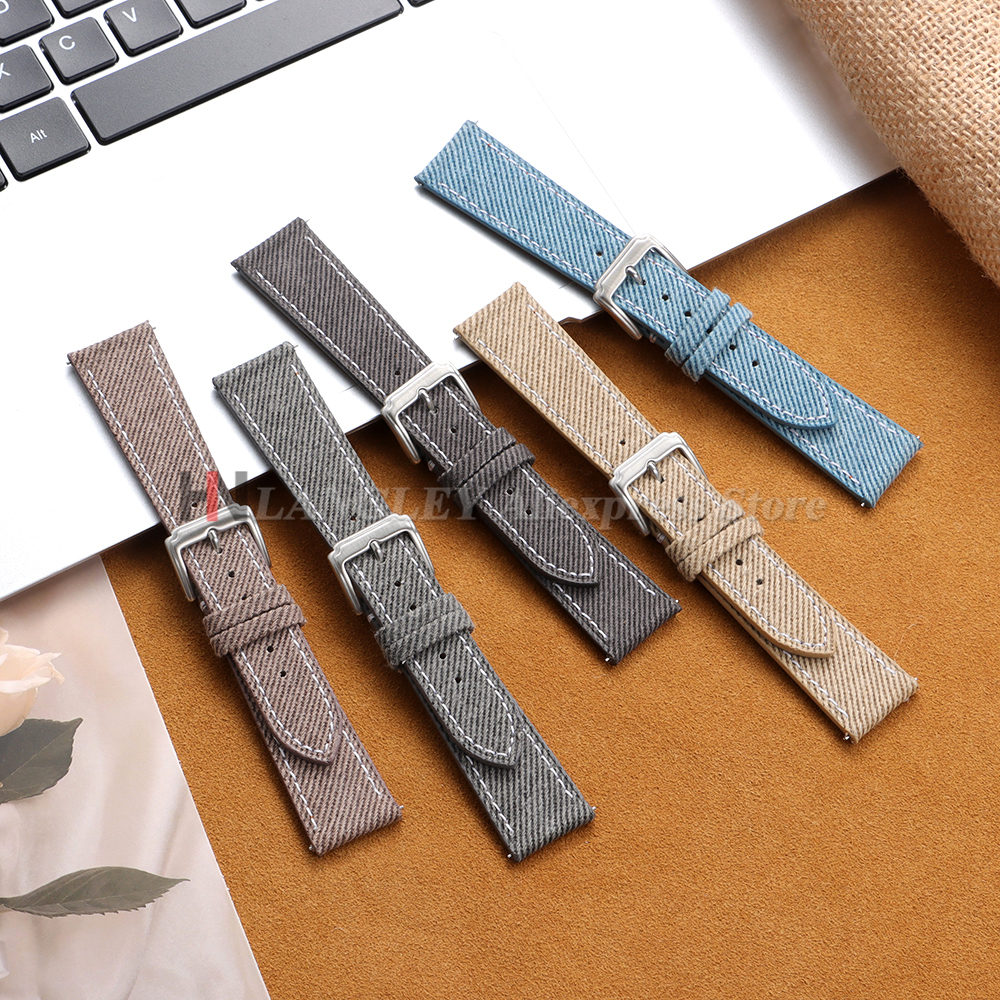 Denim Nylon Watch Strap Canvas - Canvas Strap Watch avaliação e preço