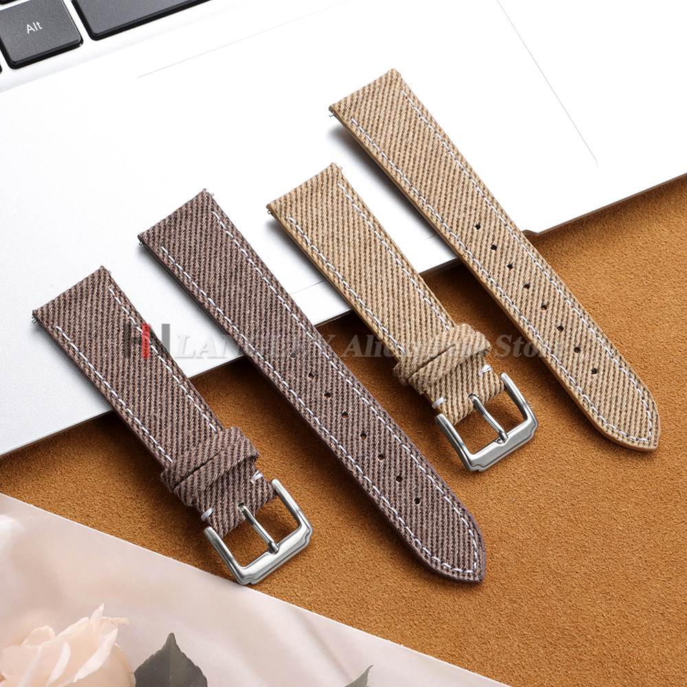 Denim Nylon Watch Strap Canvas - Canvas Strap Watch avaliação e preço