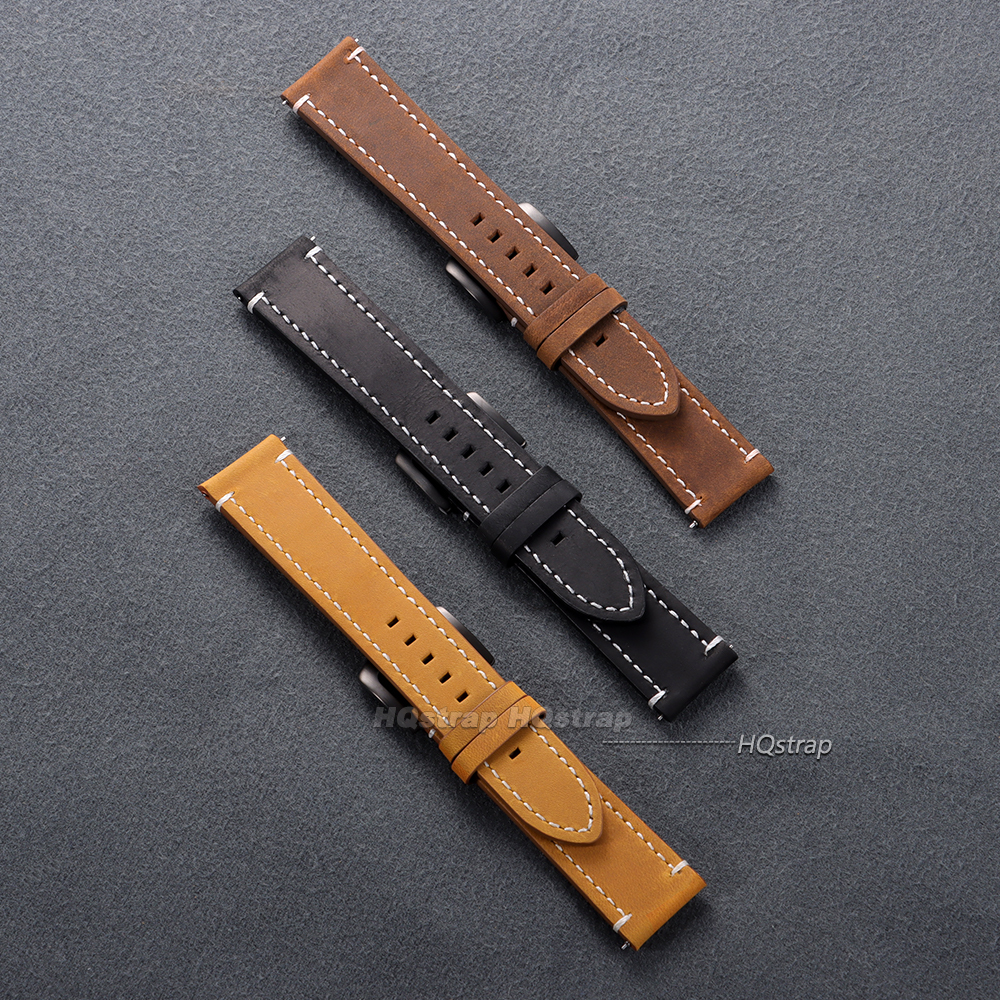 Vintage Calfskin Leather Watch - Leather Strap Quick Release avaliação e preço