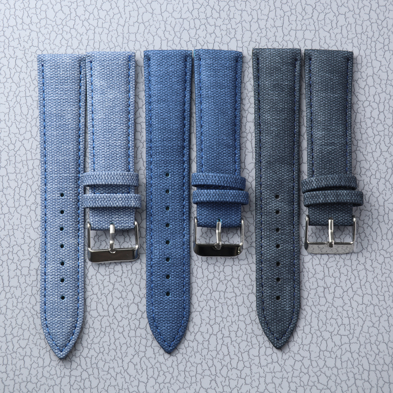 Denim Leather Strap 10mm 12mm  - Canvas Strap Watch avaliação e preço