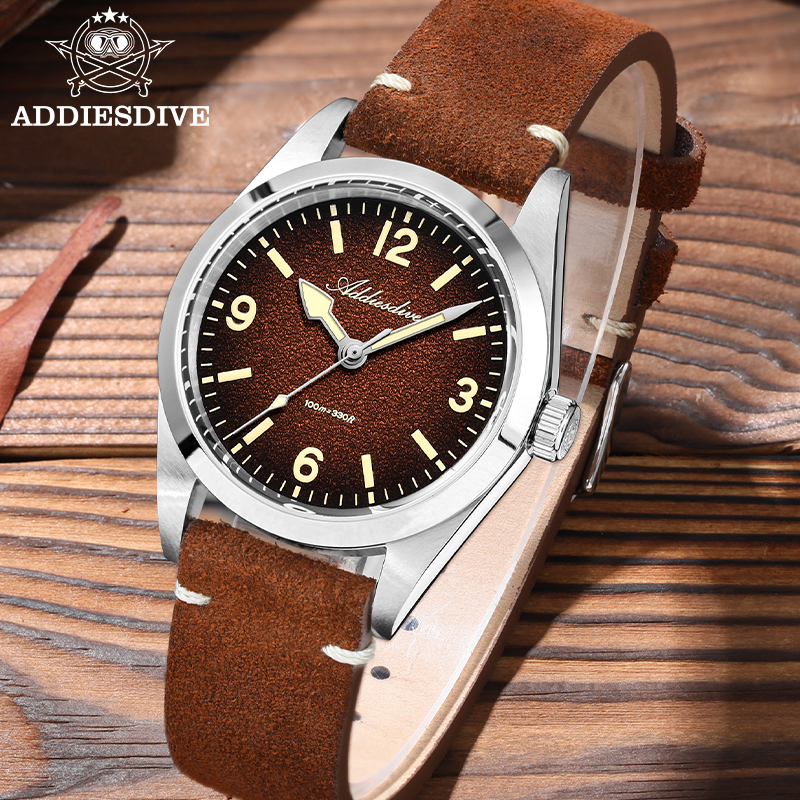ADDIESDIVE Japan 2035 Super Lu - Suede Strap Watch avaliação e preço