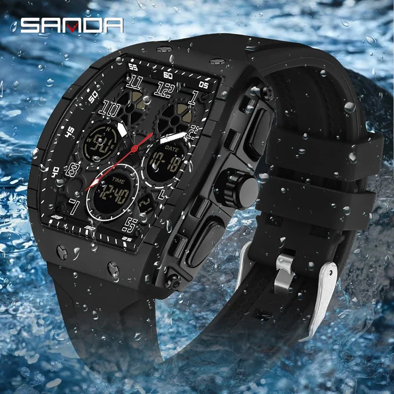 SANDA 6157 New Fashion Men's E - Rubber Strap Diver avaliação e preço