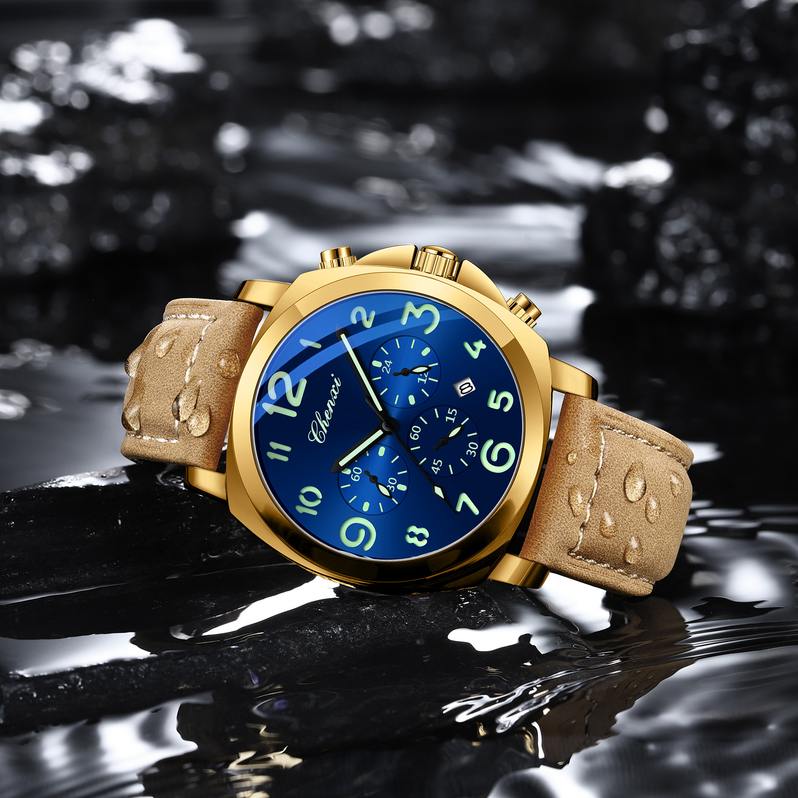 CHENXI Men Watch Multifunction - Leather Watch Band Men avaliação e preço