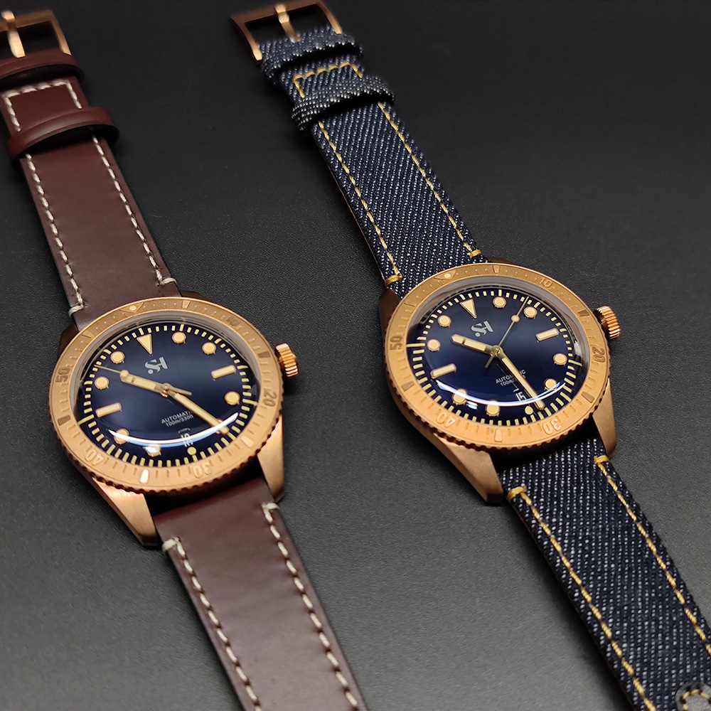 42mm Bronze Mens Watch Mechani - Canvas Strap Watch avaliação e preço