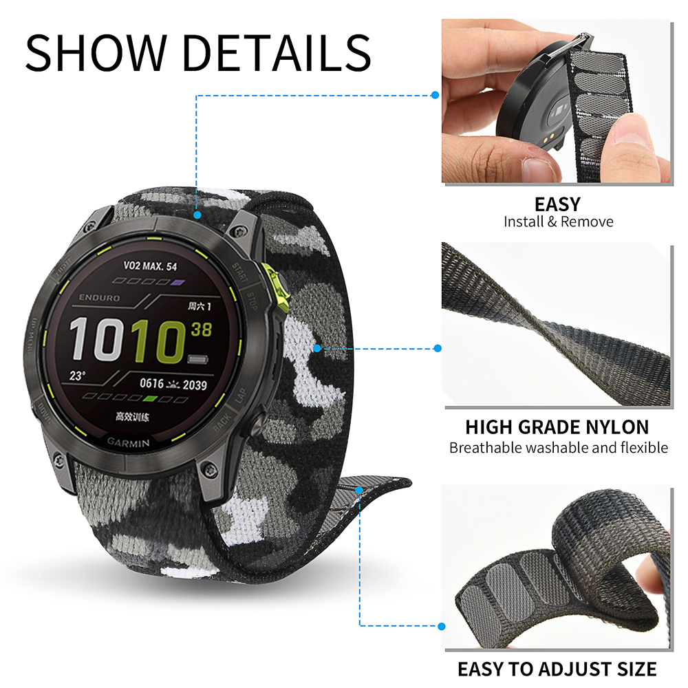 22mm 26mm Nylon QuickFit Strap - Sport Loop Velcro avaliação e preço