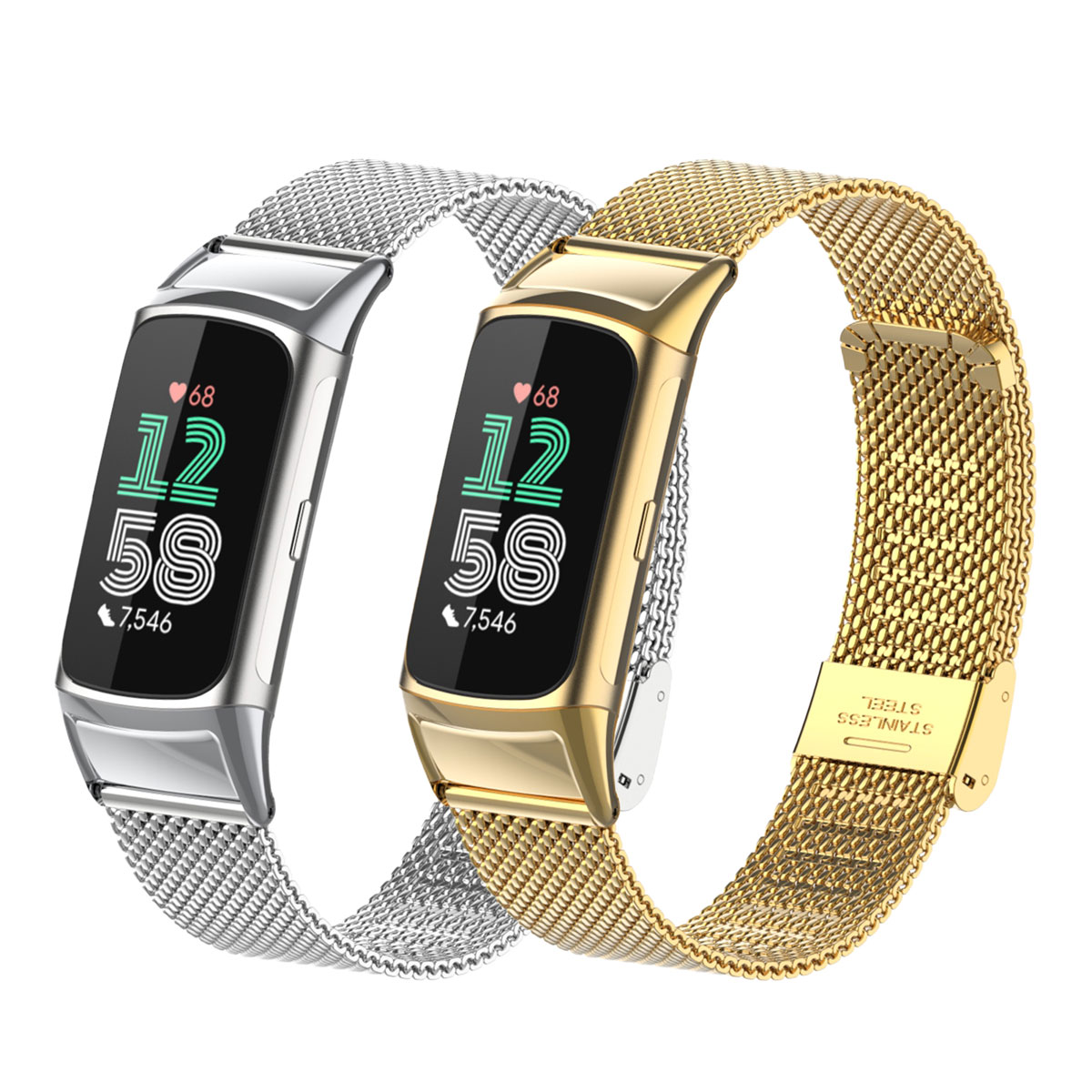 Suitable for Fitbit Charge 5/6 - Mesh Strap Metal avaliação e preço