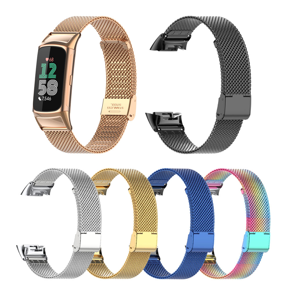 Suitable for Fitbit Charge 5/6 - Mesh Strap Metal avaliação e preço