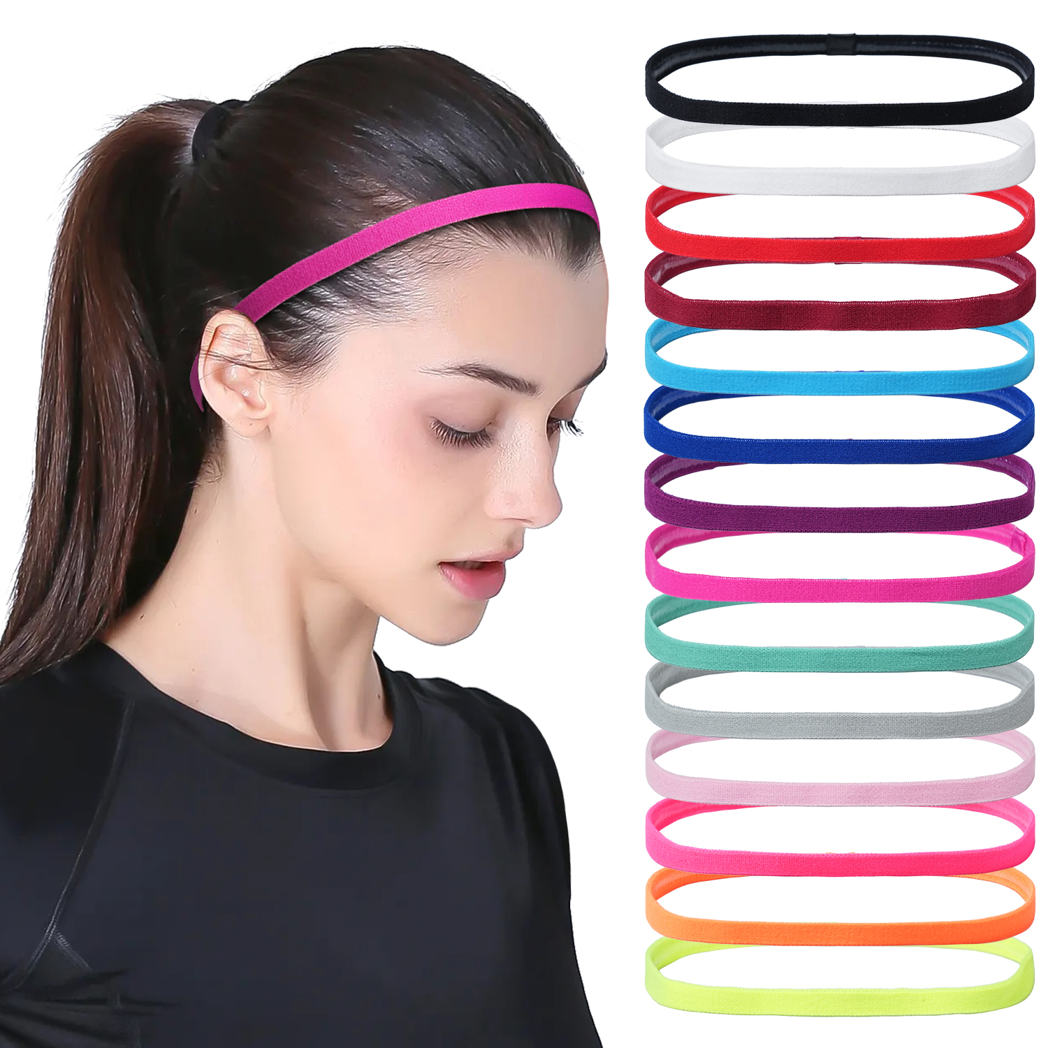 3Pcs Non-Slip Sports Hairband  - Silicone Band Women avaliação e preço