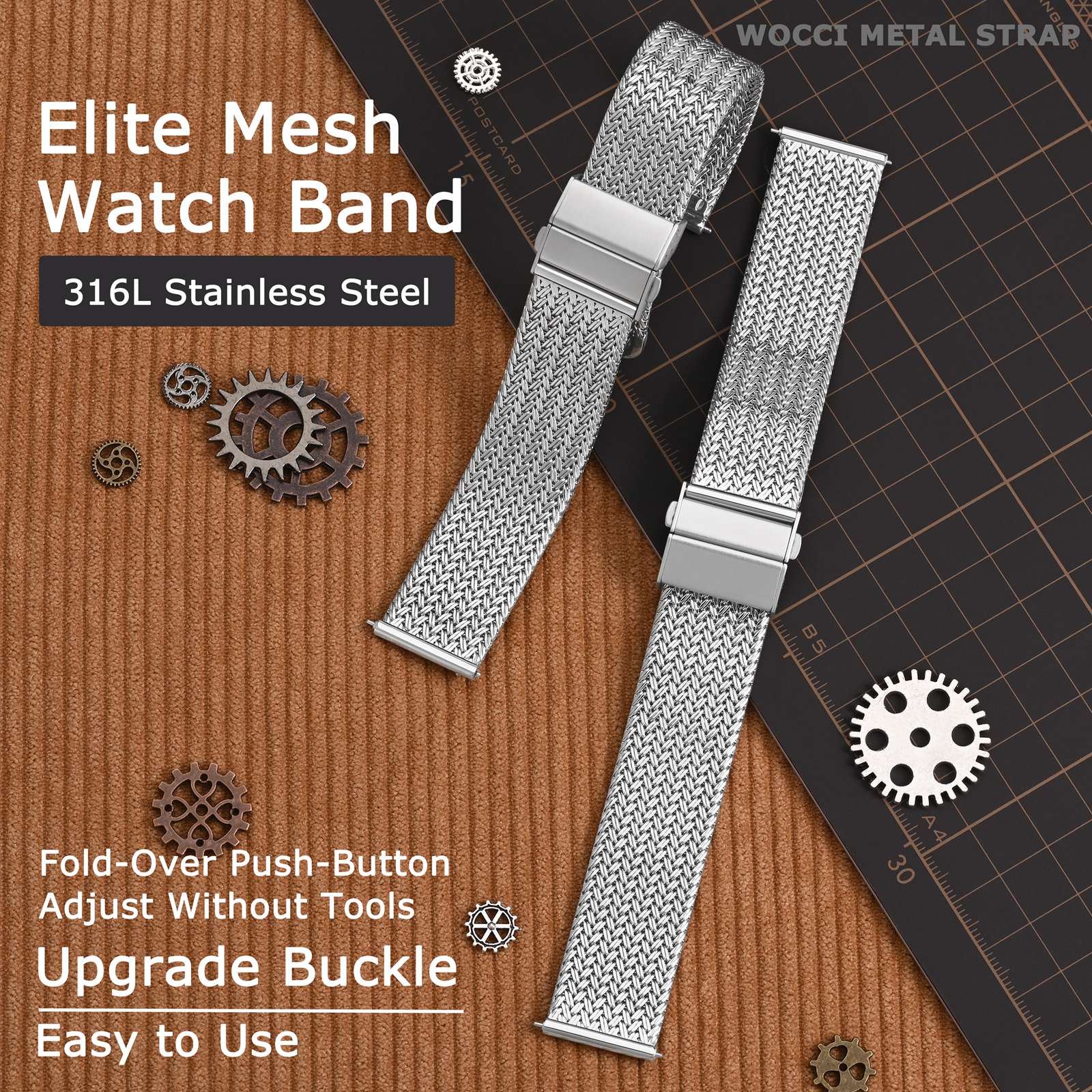 WOCCI Elite Metal Watch Band,  - Mesh Strap Metal avaliação e preço