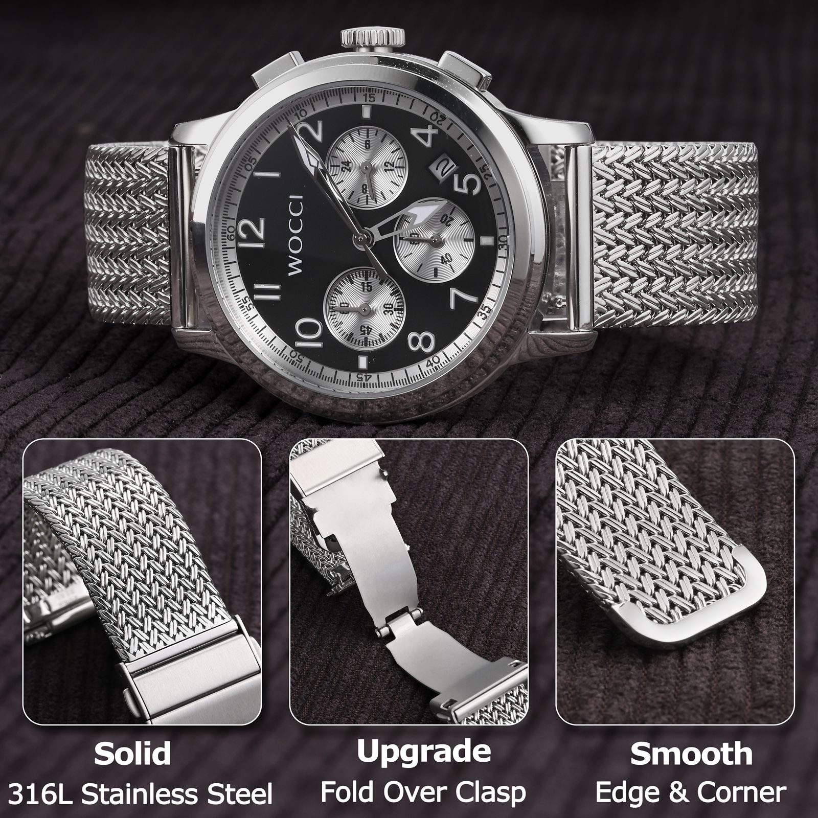 WOCCI Elite Metal Watch Band,  - Mesh Strap Metal avaliação e preço