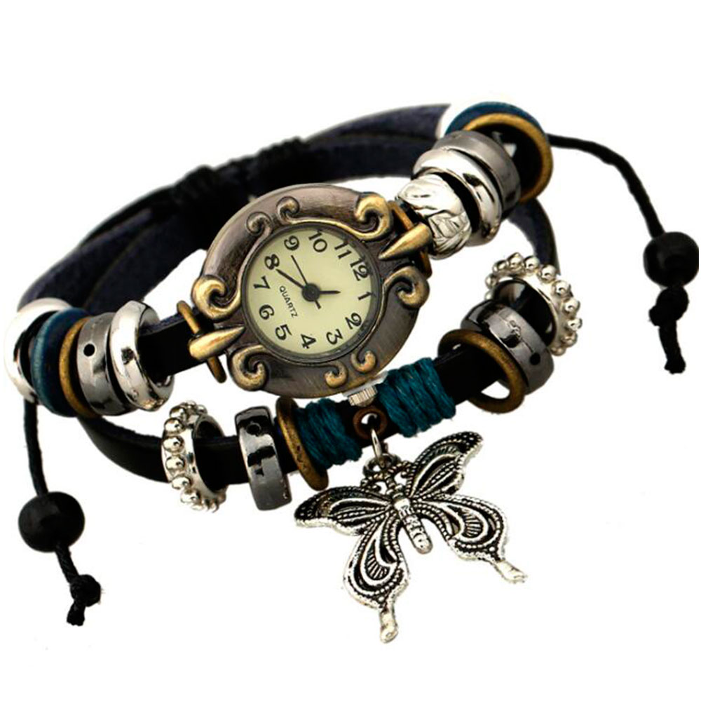 Handmade Butterfly Beads Brace - Leather Watch Band Men avaliação e preço