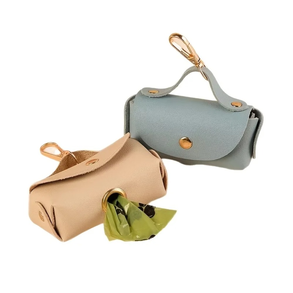 Elegant Leather Dog Poop Bag C - Leather Strap Quick Release avaliação e preço
