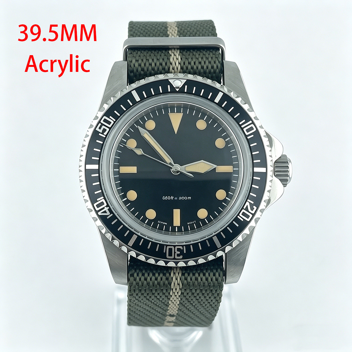 39.5mm Diver Retro watch acryl - Tropic Strap Vintage avaliação e preço