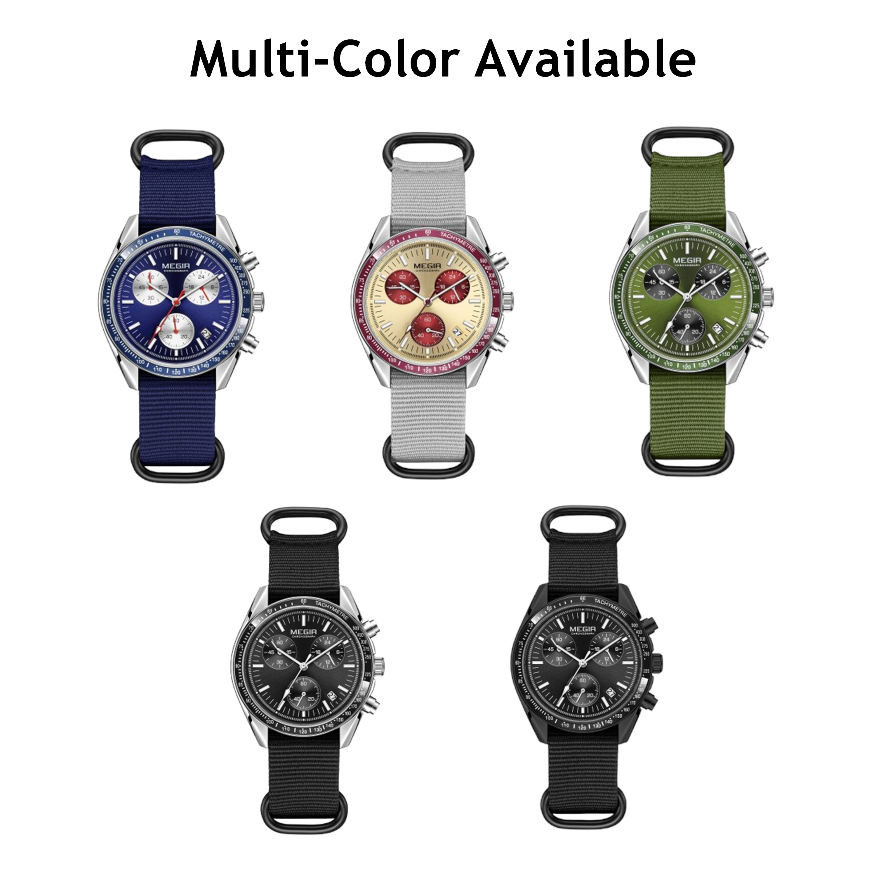 MEGIR Chronograph Canvas Strap - Canvas Strap Watch avaliação e preço