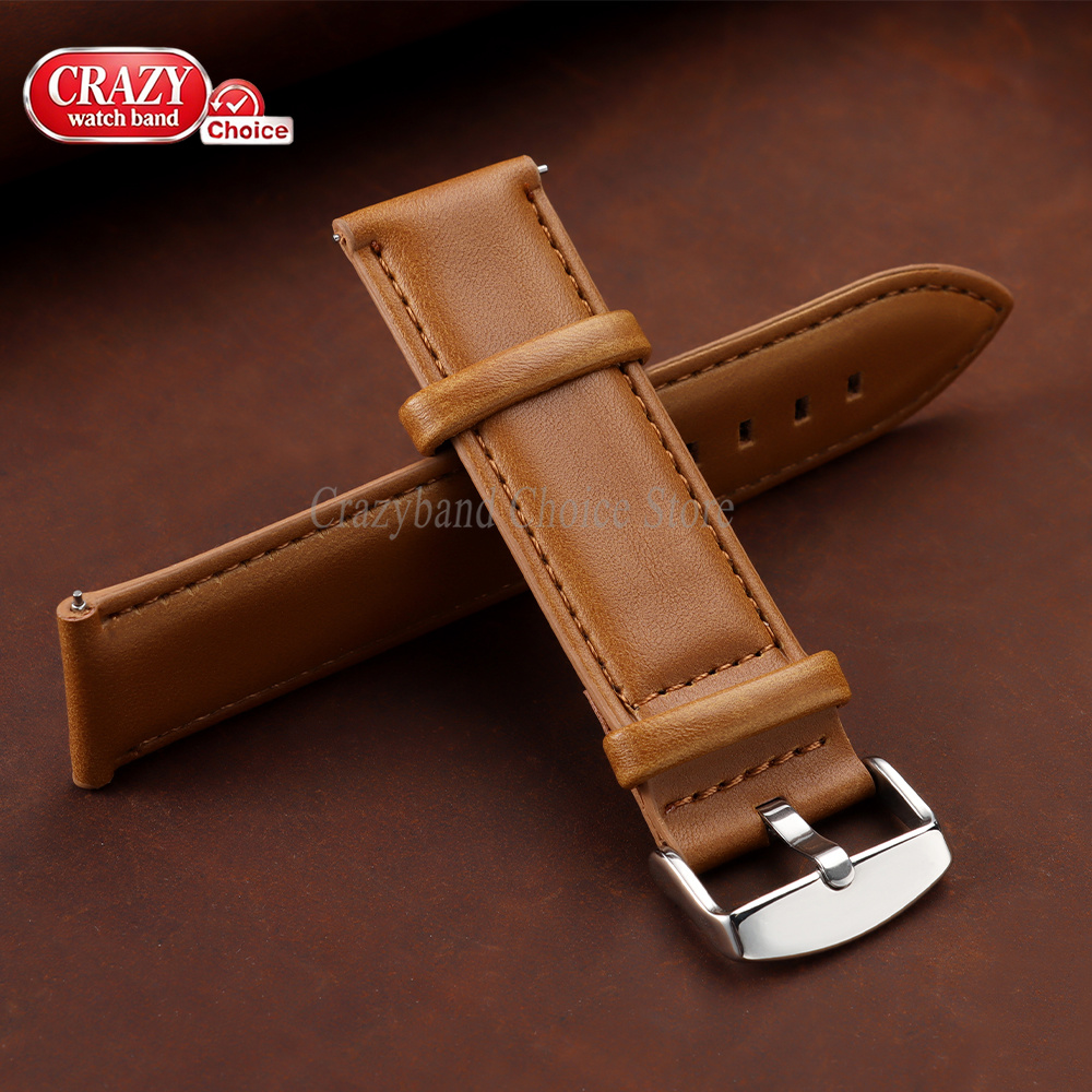 Oil Wax Cowhide Watch Band 18m - Leather Strap Quick Release avaliação e preço
