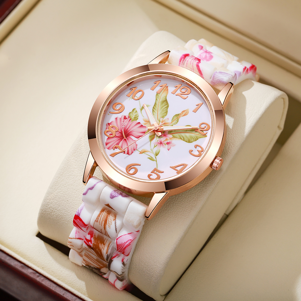Fashion Flowers Printed Women  - Silicone Band Women avaliação e preço
