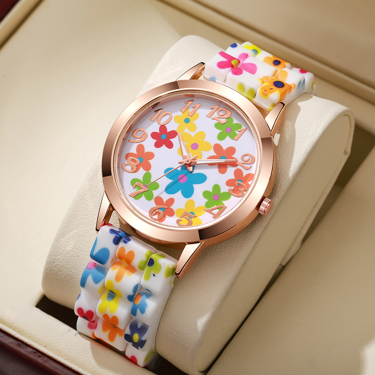 Fashion Flowers Printed Women  - Silicone Band Women avaliação e preço