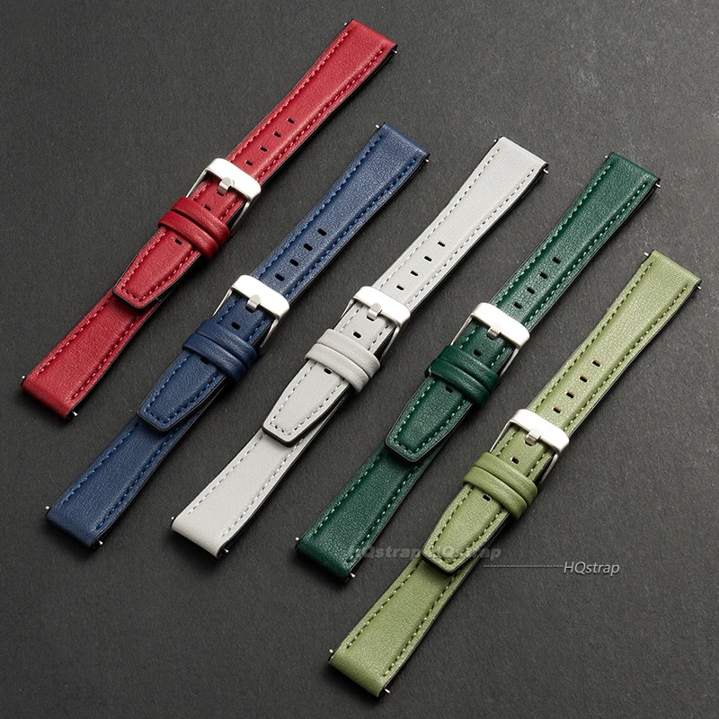 Ultra-thin Leather Watch Band  - Leather Strap Quick Release avaliação e preço